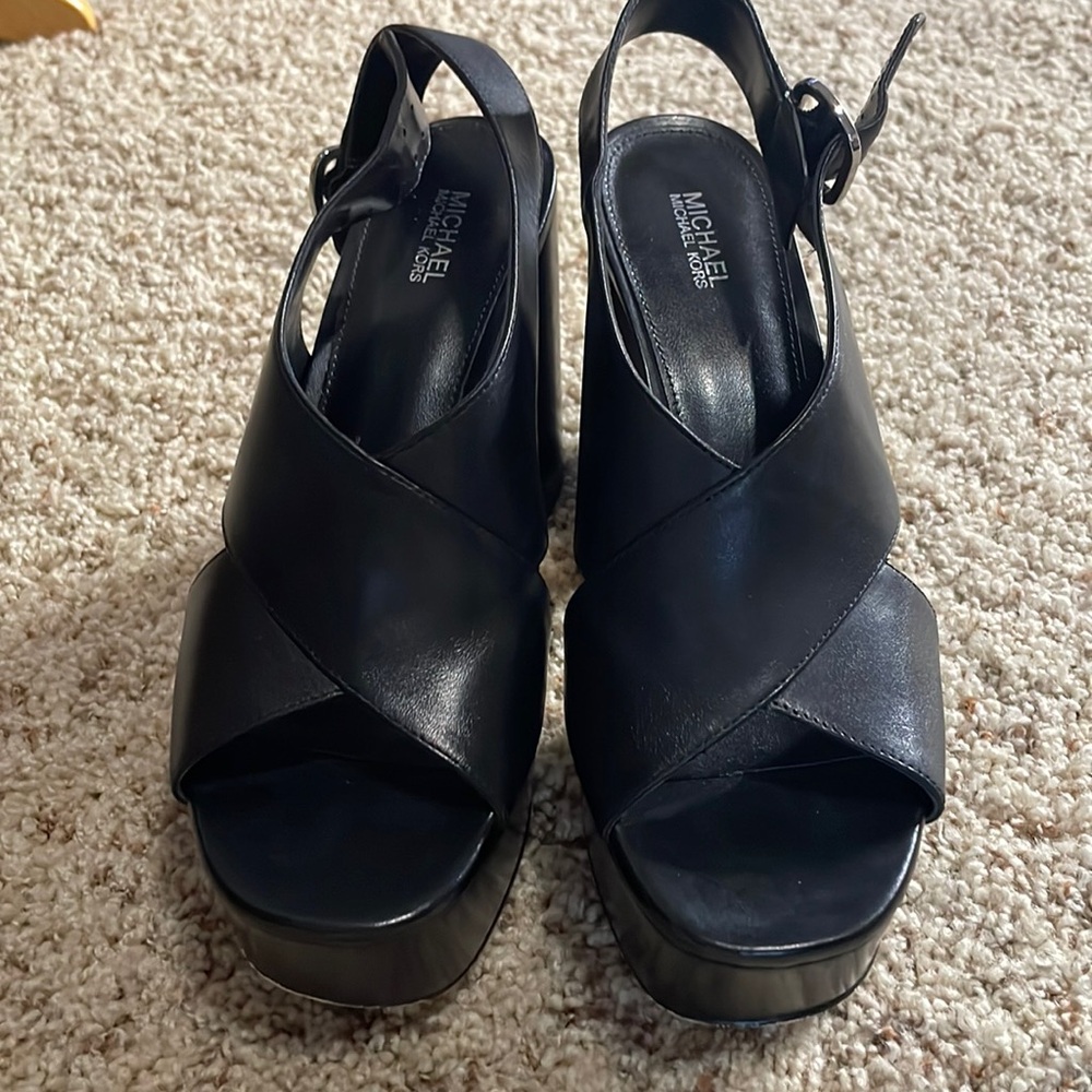 Michael Kors Black Platform Sandals 7.5